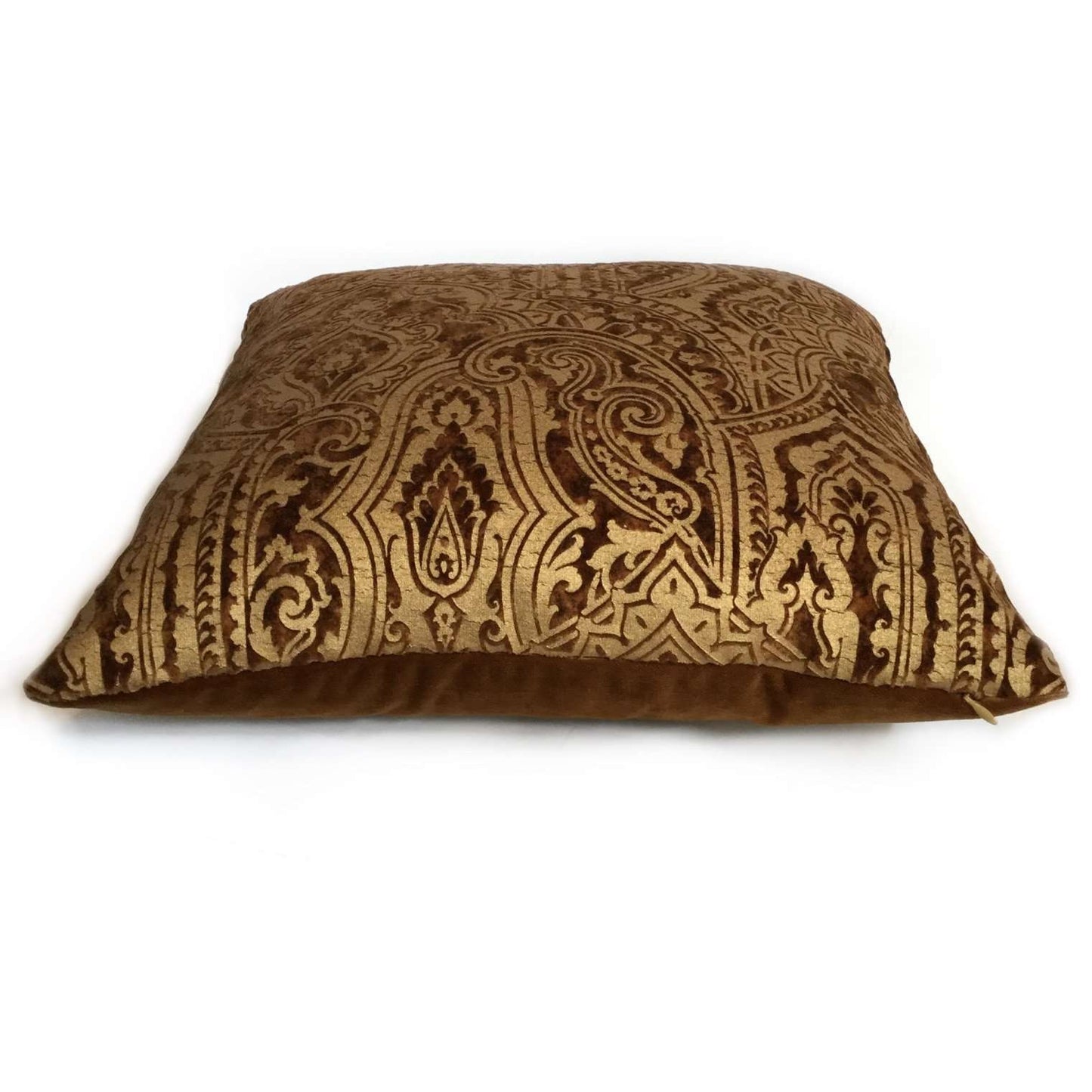 Robert Allen Beacon Hill Gilt Paisley Gold Brown Italian Velvet Pillow Cover Cushion Pillow Case Euro Sham 16x16 18x18 20x20 22x22 24x24 26x26 28x28 Lumbar Pillow 12x18 12x20 12x24 14x20 16x26 by Aloriam