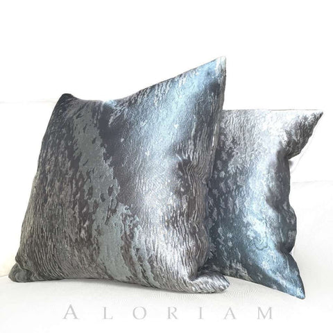 Robert Allen Beacon Hill Gray Textile Art Provocation Silk  Pillow Cushion Cover