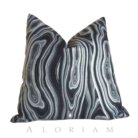 Robert Allen Malakos Abstract Geology Black Gray Pillow Cushion by Aloriam