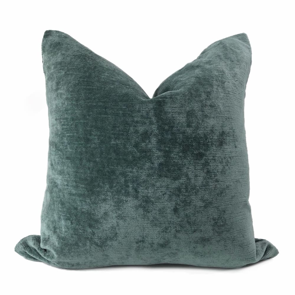 Robert Allen Cypress Green Lustre Textured Italian Linen Velvet Pillow Cover - Aloriam