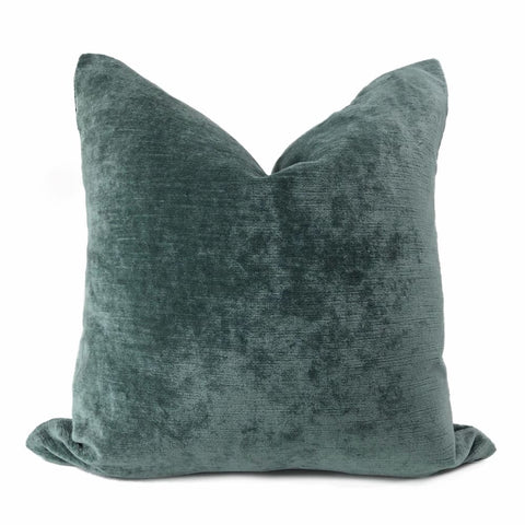 Robert Allen Cypress Green Lustre Textured Italian Linen Velvet Pillow Cover - Aloriam