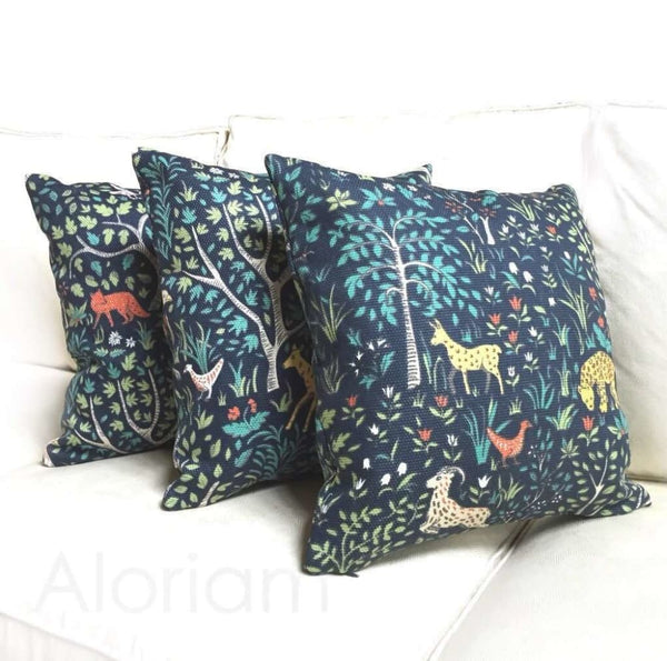 Robert Allen Folkland Navy Blue Folkart Pillow Cover Aloriam
