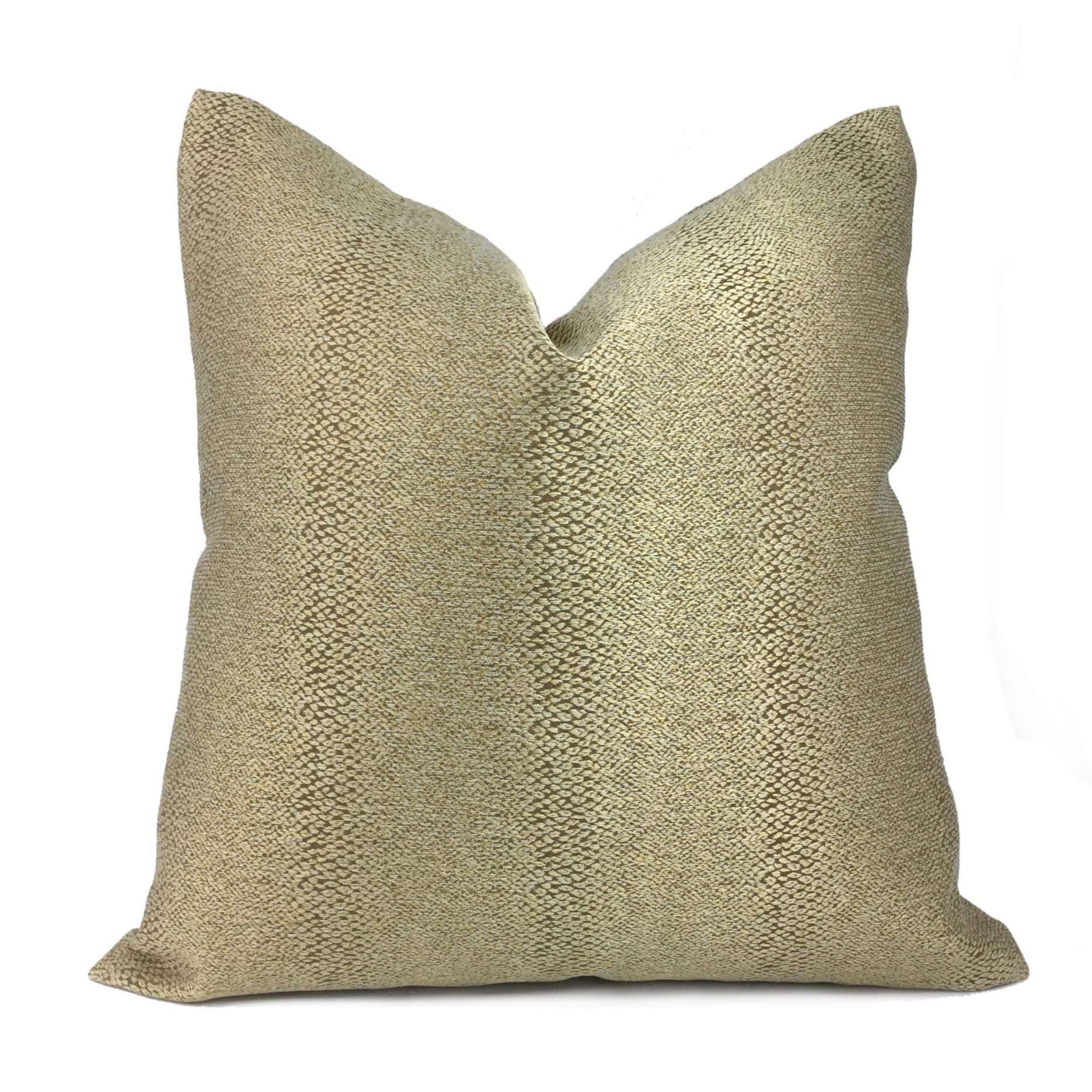 Robert Allen Glossy Slither Gold Faux Snakeskin Pillow Cover