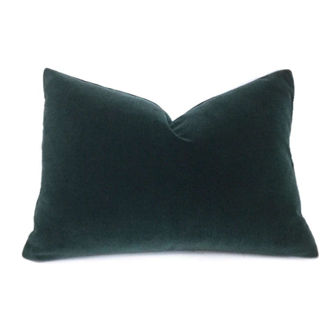Robert Allen Lady Elsie Tourmaline Dark Green Cotton Italian Velvet Pillow Cover