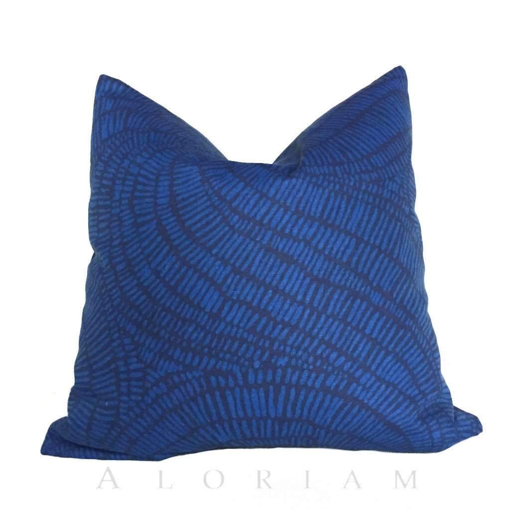Robert Allen Navy Blue Abstract Swirl Pattern Pillow Cover Cushion Pillow Case Euro Sham 16x16 18x18 20x20 22x22 24x24 26x26 28x28 Lumbar Pillow 12x18 12x20 12x24 14x20 16x26 by Aloriam