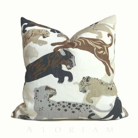 Robert Allen Rajita Pouncing Tiger Print Pillow Cover - Aloriam