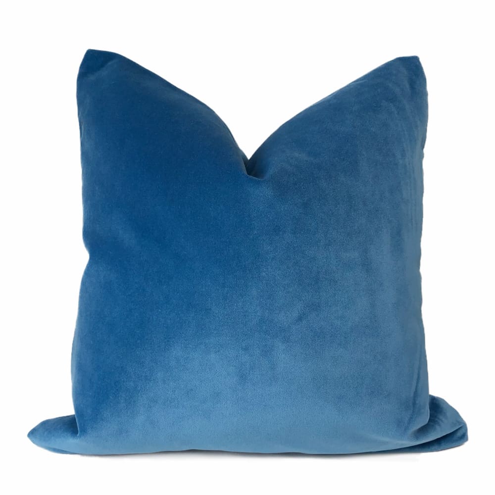 Robert Allen Royal Comfort Cerulean Blue Velvet Pillow Cover - Aloriam