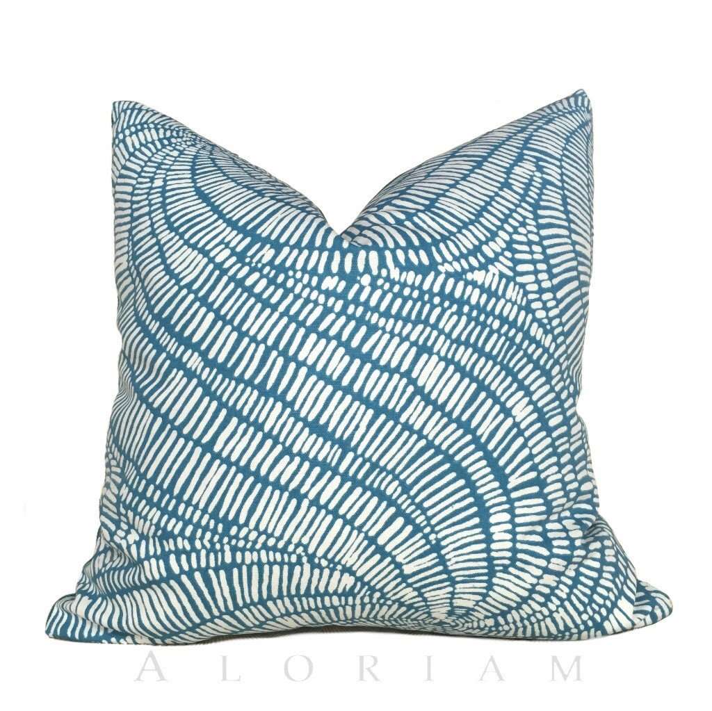 Robert Allen Turquoise Teal Blue Beige Abstract Swirl Pattern Pillow Cover Cushion Pillow Case Euro Sham 16x16 18x18 20x20 22x22 24x24 26x26 28x28 Lumbar Pillow 12x18 12x20 12x24 14x20 16x26 by Aloriam