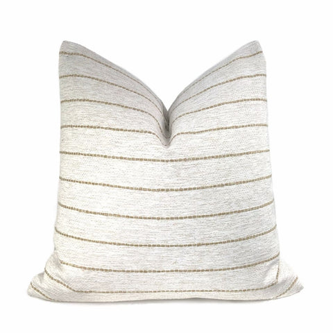 Rockwell White Beige Stripe Pillow Cover - Aloriam