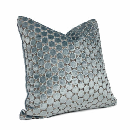 Romo Orosi French Blue Cut Velvet Hexagons Pillow Cover - Aloriam