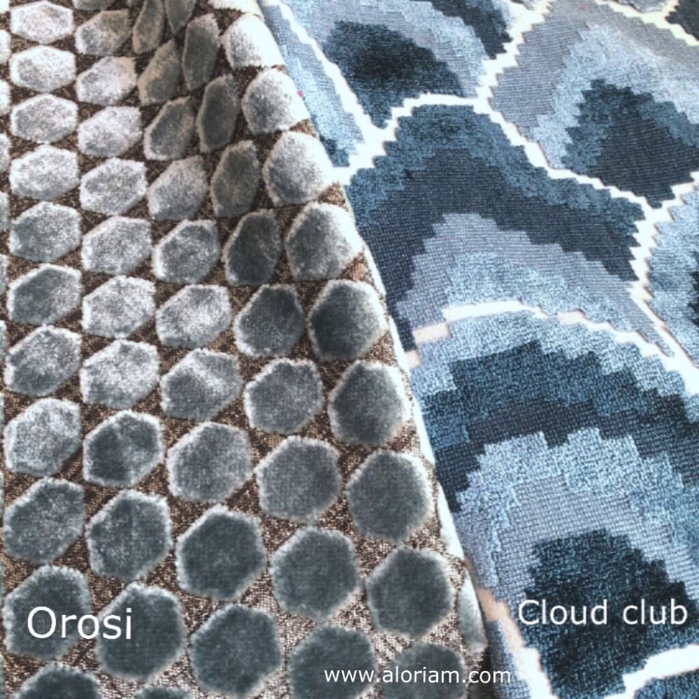 Romo Orosi French Blue Cut Velvet Hexagons Pillow Cover - Aloriam