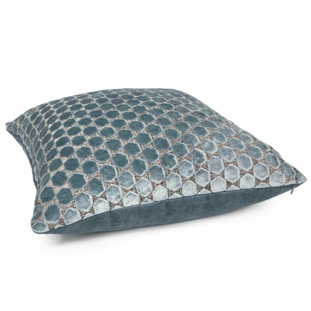 Romo Orosi French Blue Cut Velvet Hexagons Pillow Cover - Aloriam