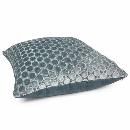 Romo Orosi French Blue Cut Velvet Hexagons Pillow Cover - Aloriam