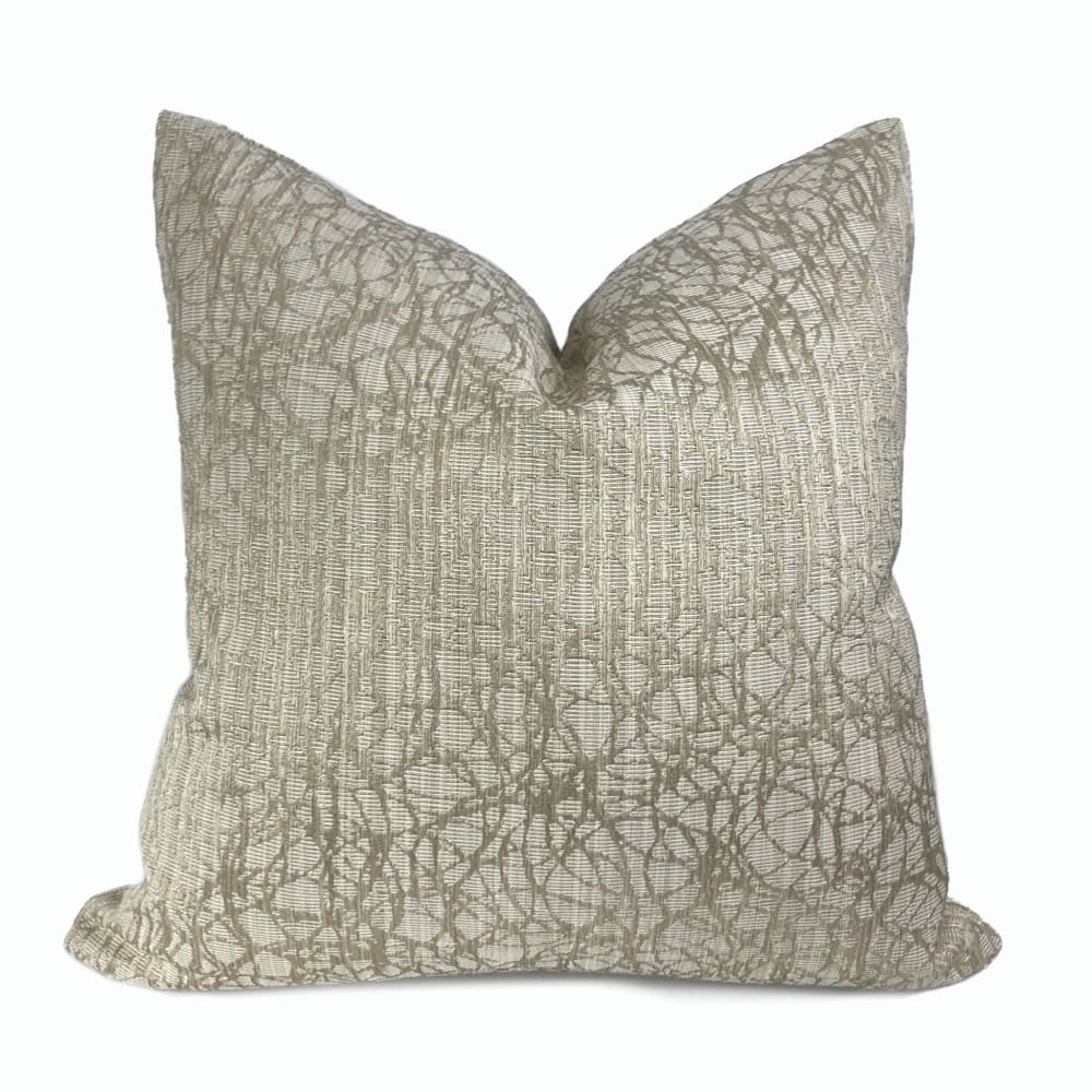 Roslyn Flax Beige Abstract Pillow Cover - Aloriam