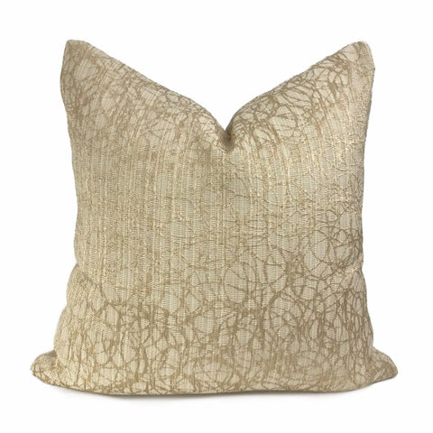 Roslyn Golden Beige Abstract Pillow Cover - Aloriam