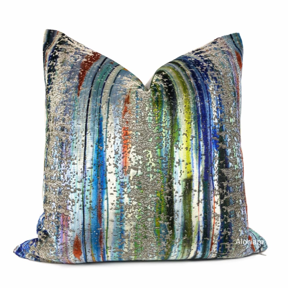 S Harris Brushstroke Velvet Maldive Modern Abstract Art Pillow Cover - Aloriam