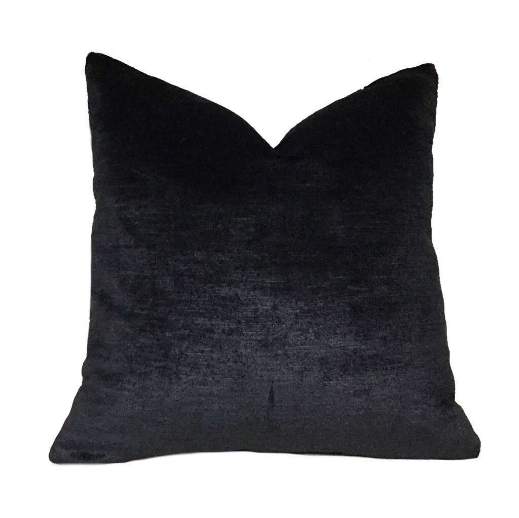 Black Velvet Pillow Cushion Cover, Fits 12x18 12x24 14x20 16x26 16" 18" 20" 22" 24" Inserts