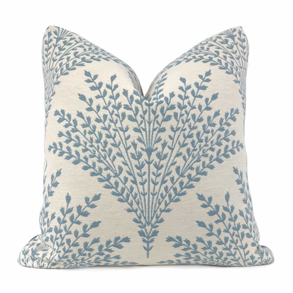 Stroheim Sheaf Blue Cream Floral Botanical Motif Pillow Cover - Aloriam