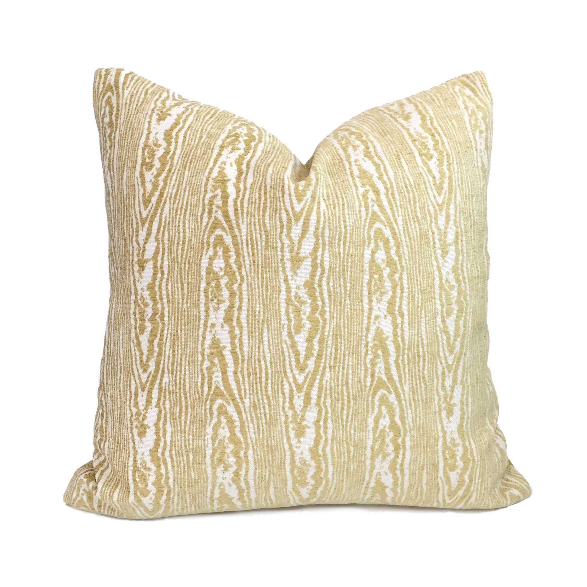Suburban Home Citron Yellow Faux Bois Woodgrain Pattern Texture Upholstery Pillow Cover Cushion Pillow Case Euro Sham 16x16 18x18 20x20 22x22 24x24 26x26 28x28 Lumbar Pillow 12x18 12x20 12x24 14x20 16x26 by Aloriam
