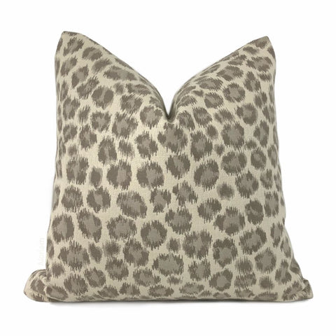 Sunbrella Taupe Brown Cream Leopard Spot Pillow Cover (Performance fabric) - Aloriam