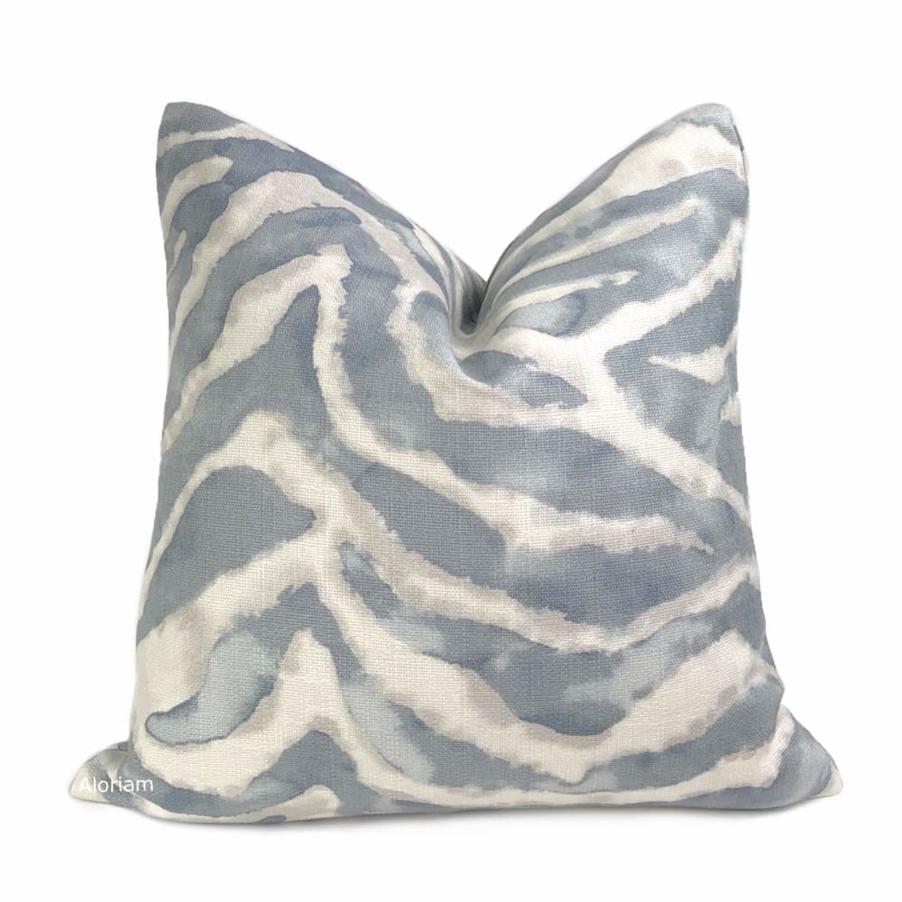 Tadu Slate Gray Watercolor Animal Stripe Pillow Cover - Aloriam