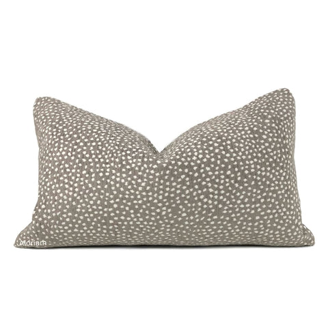 Taylor Taupe Brown White Dots Chenille Pillow Cover - Aloriam