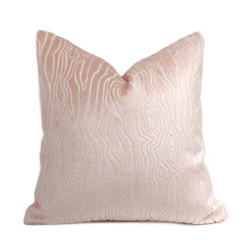 Tobi Fairley Rivers Light Pink Faux Bois Woodgrain Cut Velvet Pillow Cover Cushion Pillow Case Euro Sham 16x16 18x18 20x20 22x22 24x24 26x26 28x28 Lumbar Pillow 12x18 12x20 12x24 14x20 16x26 by Aloriam