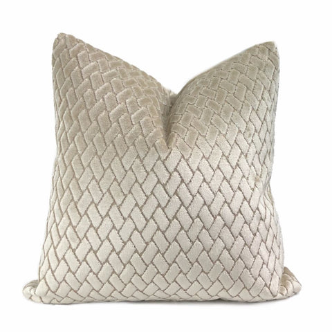 Townsend Stone Tile Geometric Cut Velvet Pillow Cover - Aloriam