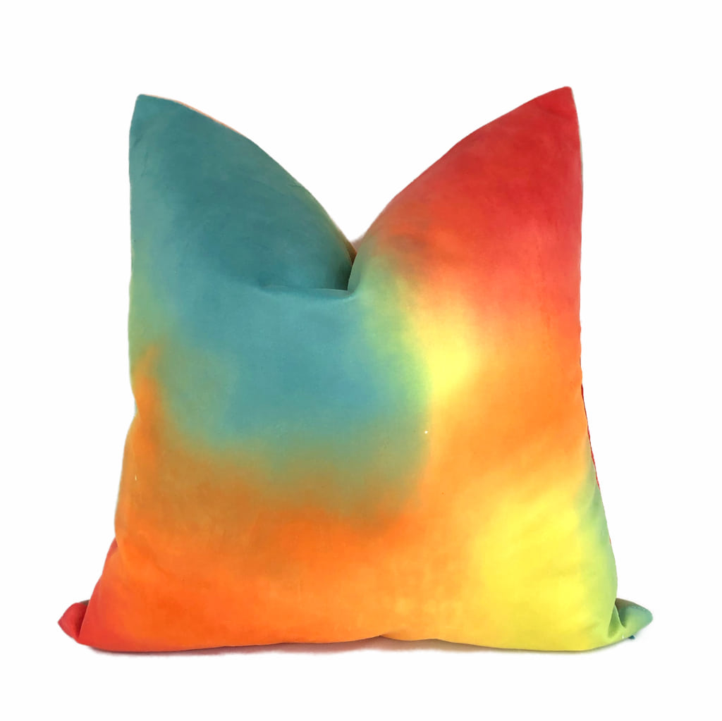 Tropicana Color Splash Velvet Multicolor Pillow Cover