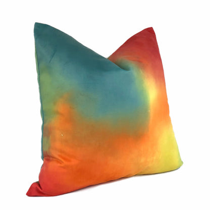 Tropicana Color Splash Velvet Multicolor Pillow Cover