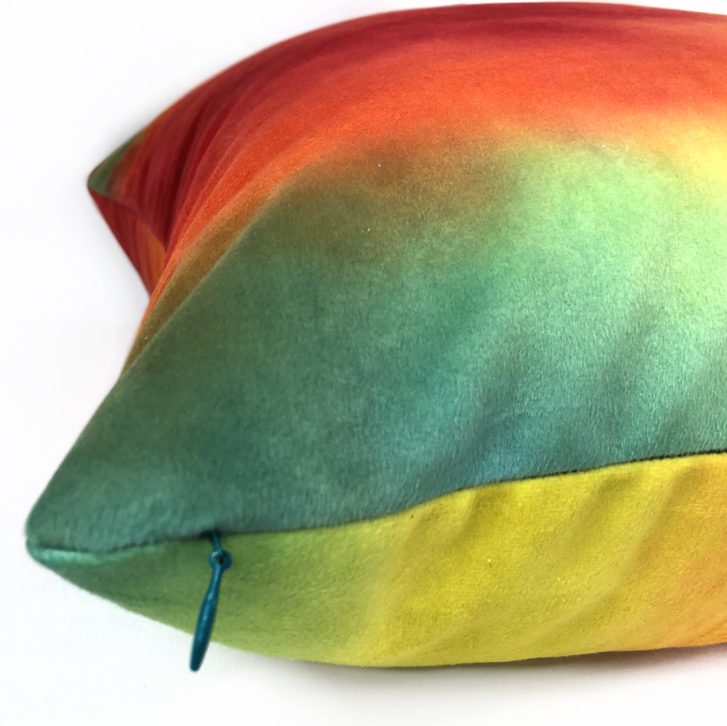 Tropicana Color Splash Velvet Multicolor Pillow Cover