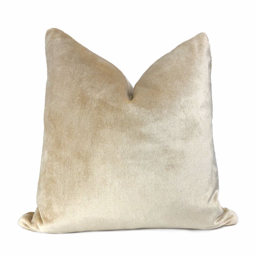 Verdant Two Tone Light Sand Italian Velvet Pillow Cover - Aloriam