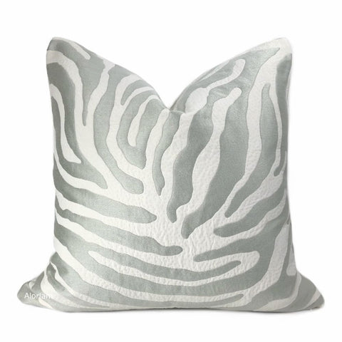 Zahar Silver Gray & Cream Tiger Stripe Pillow Cover - Aloriam