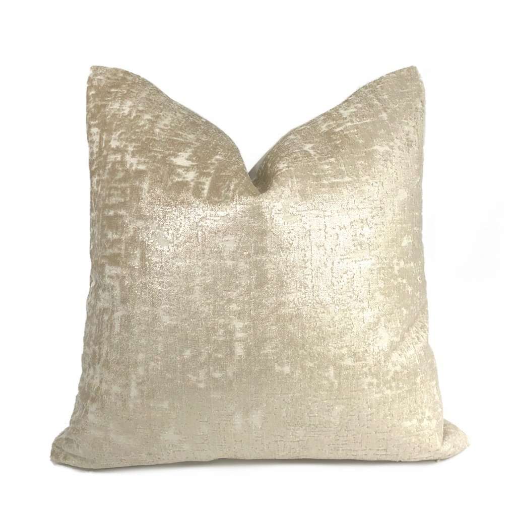 Zazie Luxe Light Champagne Gold Velvet Pillow Cover Cushion Pillow Case Euro Sham 16x16 18x18 20x20 22x22 24x24 26x26 28x28 Lumbar Pillow 12x18 12x20 12x24 14x20 16x26 by Aloriam